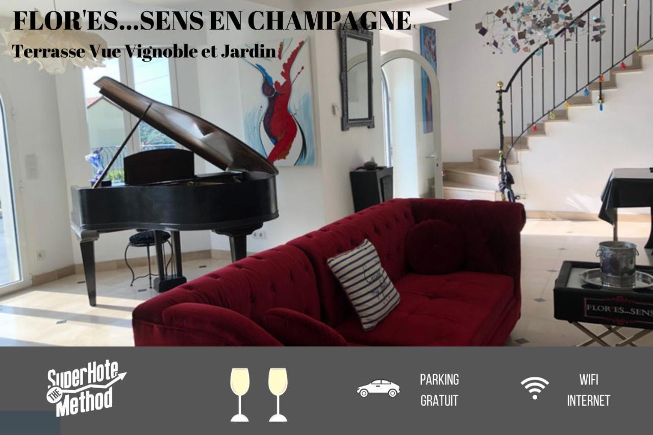 فيلا Floressens En Champagne Terrasse Privative Sur Le Vignoble Fleury-la-Riviere المظهر الخارجي الصورة